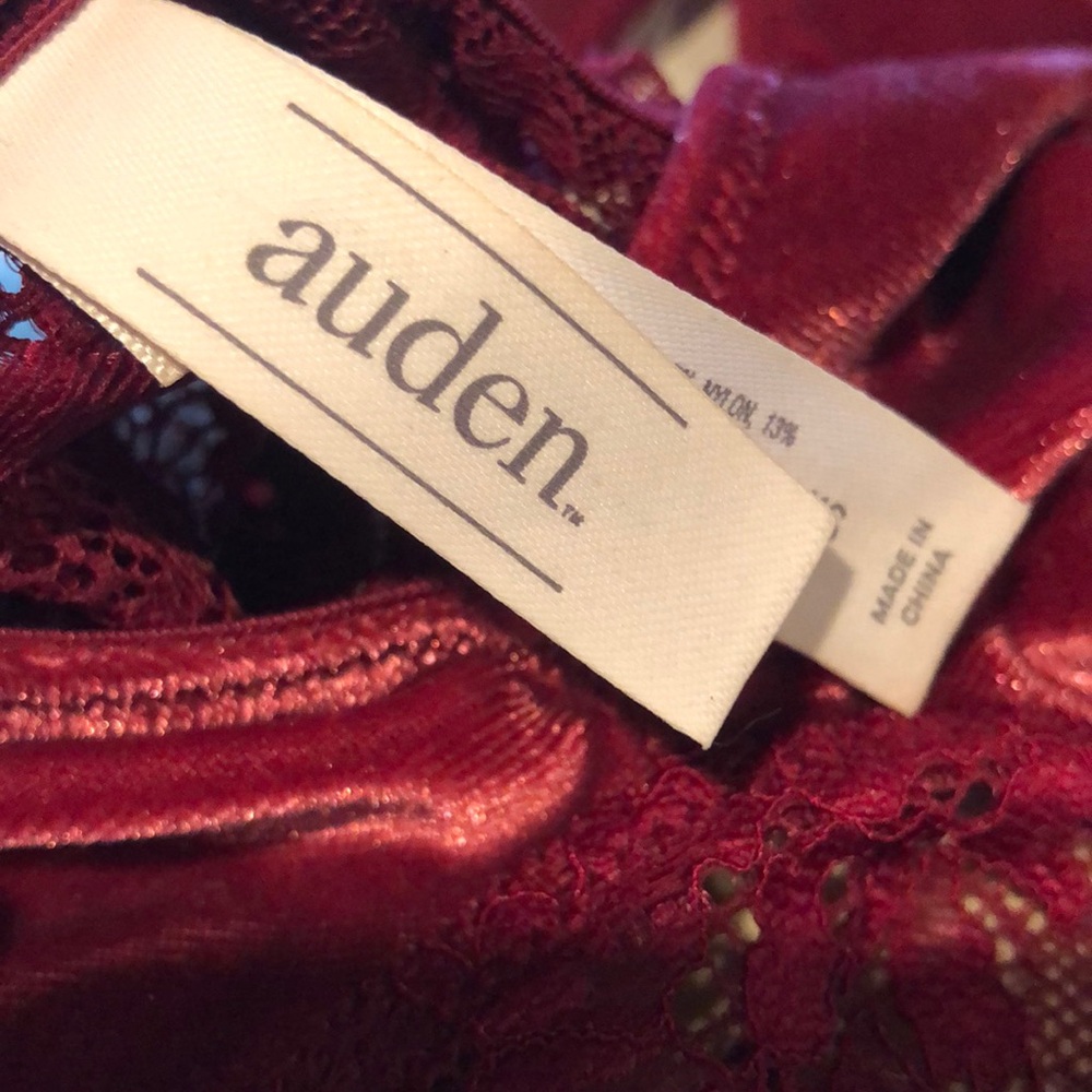 Auden Women’s Red Velvet Plunge Bralette Size Small - Picture 16 of 16